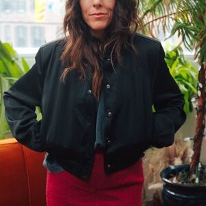 Zara Satin-Effect Bomber Jacket